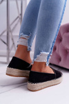 Espadrilles Dámska čierna platforma Ringer