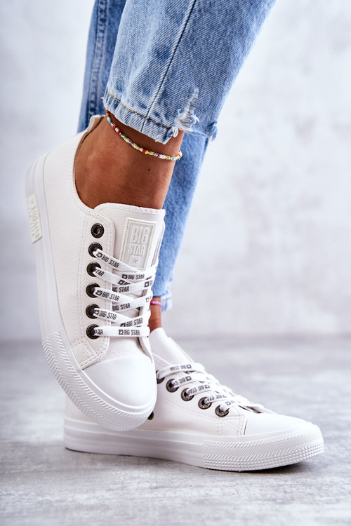 Dámské kůže Sneakers Big Star KK274105 Bílá