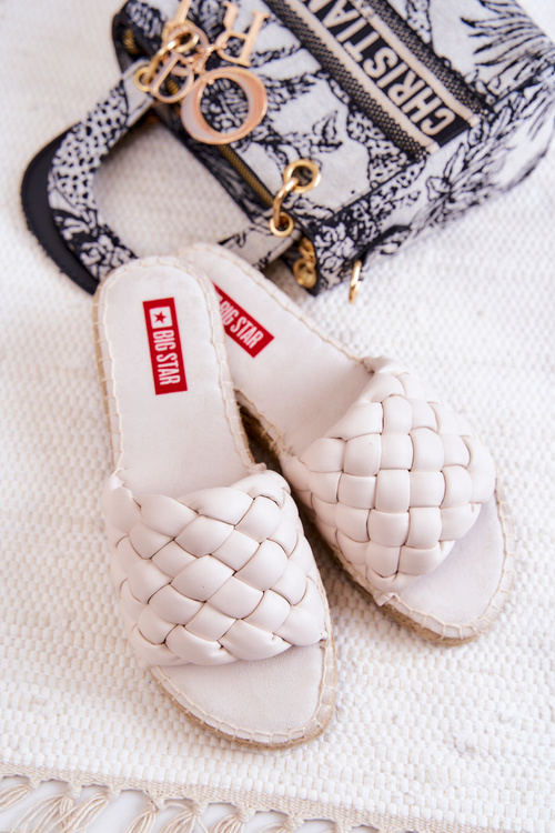 Veľká hviezda JJ274922 Kožené klapky béžová