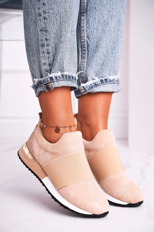 Dámská Sportovní Obuv Sneakers Slip-on Béžové Say Something