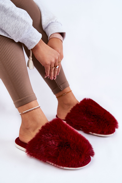 Dámské kožešinové pantofle Maroon Sheryl
