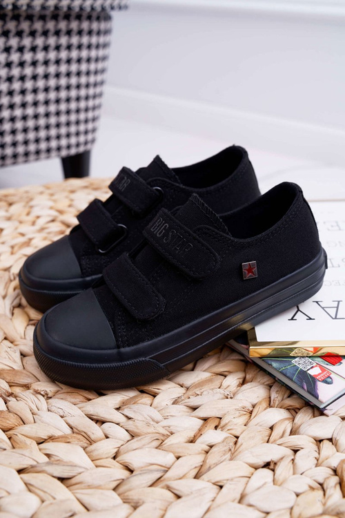 Veľká hviezda FF374095 Čierne tenisky na suchý zips