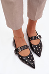 Baletky s korálky a sponou Eko kůže Černé Arlenne