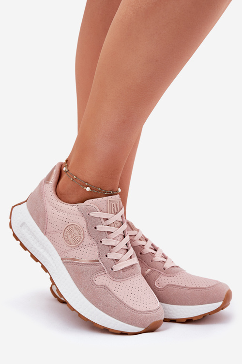 Dámské Tenisky Na Platformě Big Star RR274489 Hi-Poly System Růžové