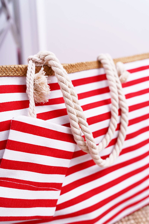 Veľká plážová nakupujúci červená kabelka