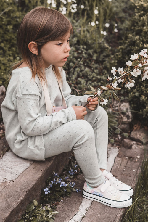 Detské materiály tenisky tlačte ružové buchty