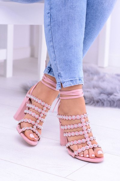 růžové dámské sandály na sloupu Ysmira