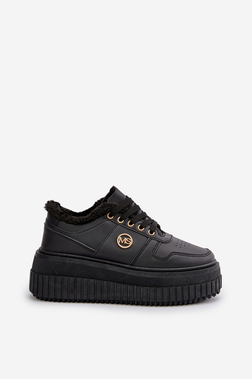 Sneakers Dámska Športová Obuv Zateplená Na Masívnej Podošve Čierne Verissha