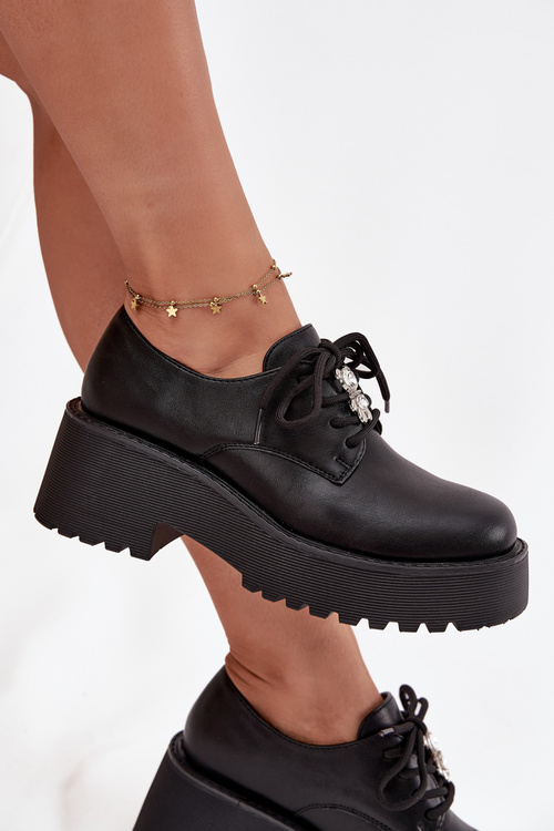 Dámské polobotky s přezkou ekokůže černé Laurea