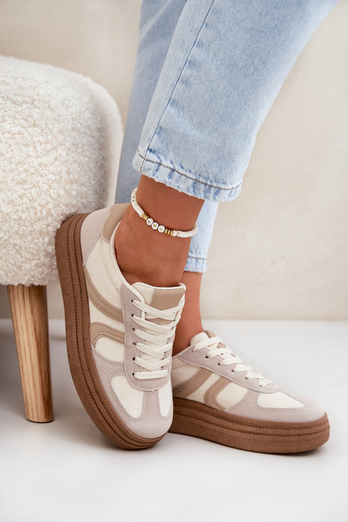Dámské Tenisky Na Platformě Tmavě Béžové Lesida