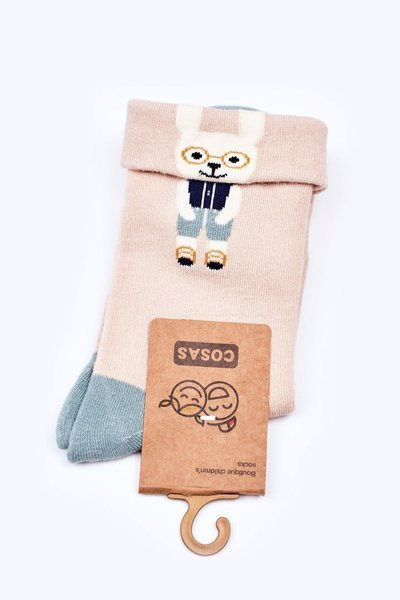 Detské bavlnené ponožky s béžovým zajačikom