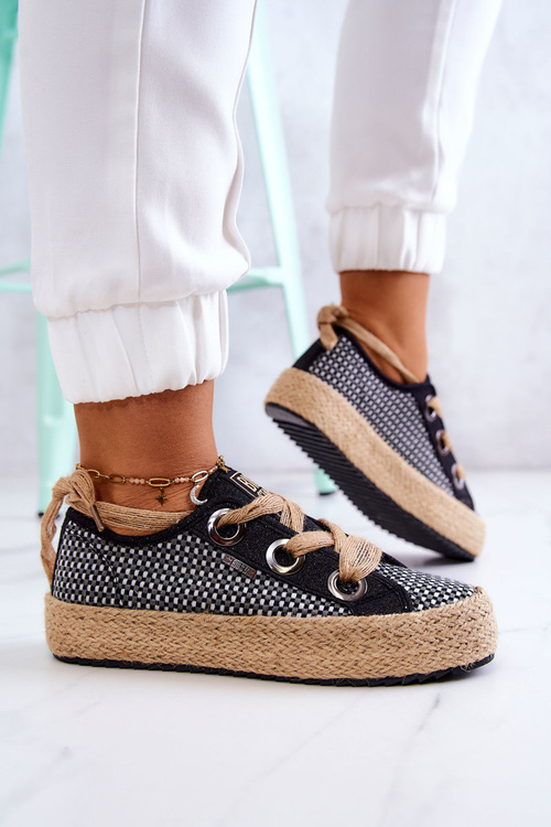 Dámské pletené tenisky Big Star JJ274393 Černá