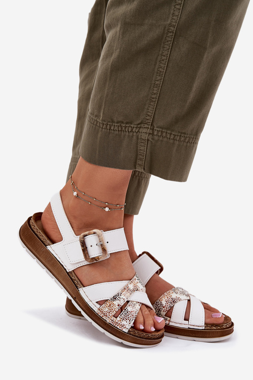 Dámske Sandále S Prackou Inblu GS000056 Biele