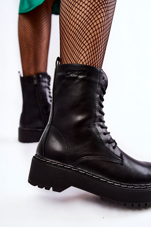 Kožené teplé boty Boty Big Star II274109 Cerne