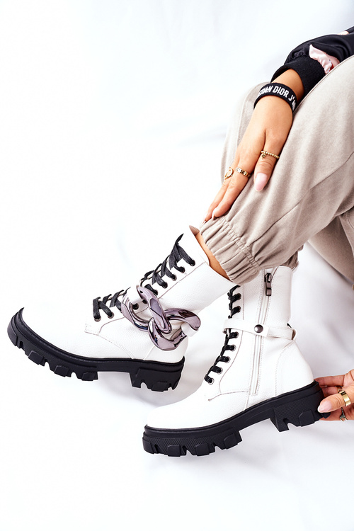 S. Barski Dámské Kotníkové Boty Bilé Jensen