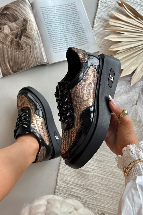 Kožené Lnáčkové Polobotky pro Ženy na Platformě Artiker 57C2044 Černé