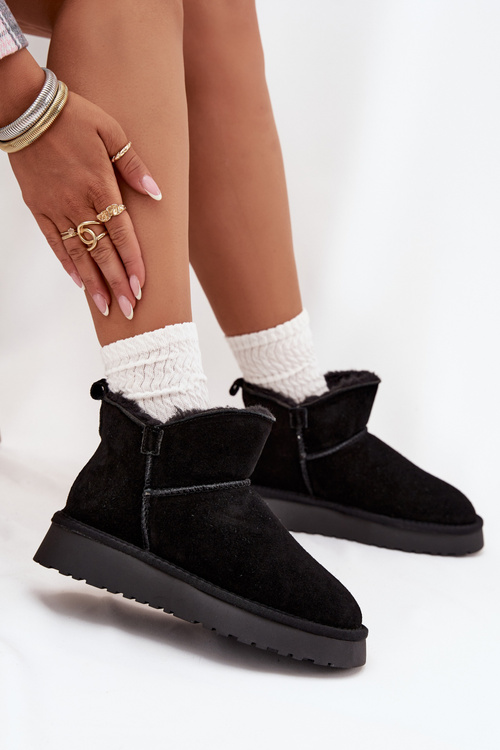 Sněhule z přírodního semiše vyhřívané s kožešinou Vinceza 97961 Černé