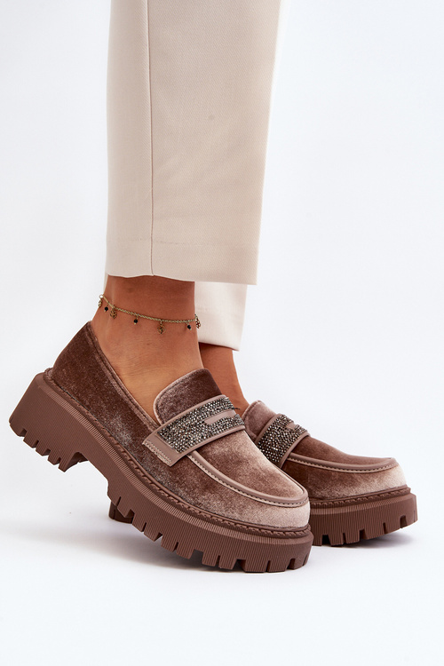 Dámske žlté mokasíny s ozdobou hnedé Wendreda