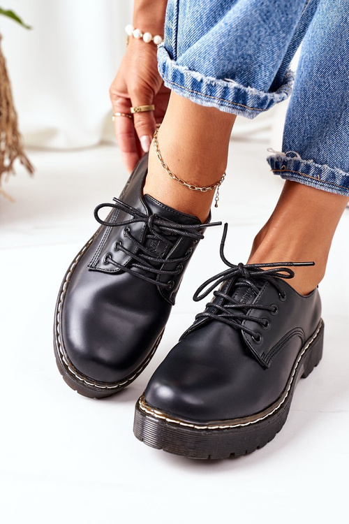 Kožené Polobotky Oxfordy Big Star II274107 Černé