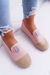 Dámske espadrilles krížové džínsy ružové DD2R4048