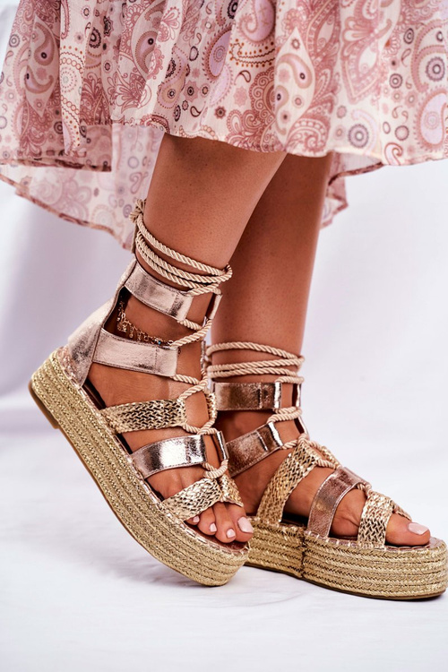 Dámske sandále na platforme Espadril Golden Eromica