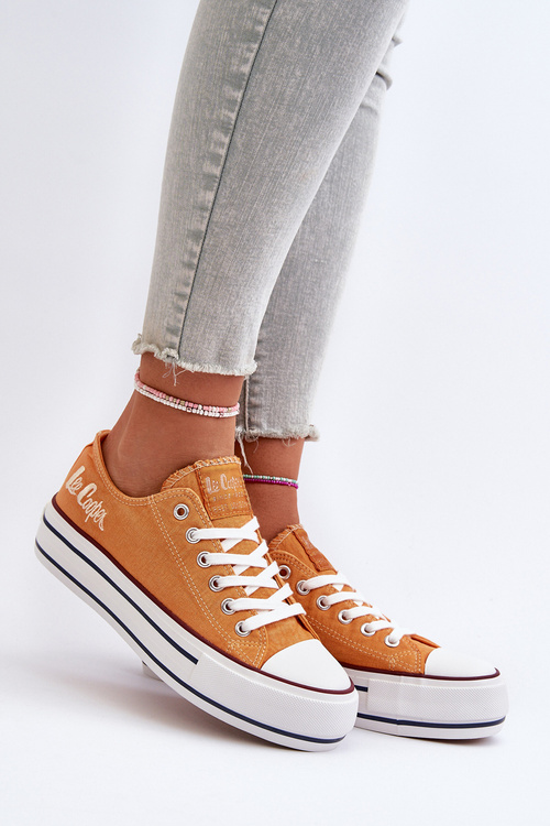 Dámské tenisky na tlusté podrážce Lee Cooper LCW-24-31-2216 Oranžové