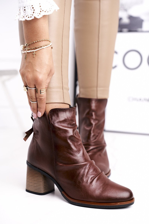 Dámské Kotníkové Boty Na Podpatku Maciejka Hnědé 04757-02