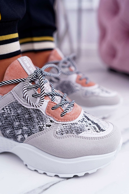 Dámske športové topánky High Sole ružová hadová pokožka Chillout