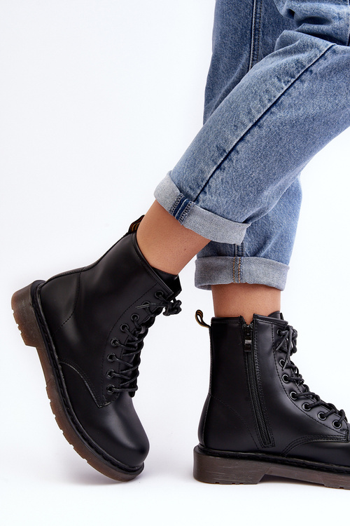 Dámské Traperky S Suwakiem Černé Mibrasa