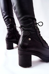 Dámské Kozačky šněrovací Černé Maciejka 04782-01