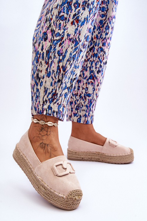 Dámské klasické espadrilky na platformě Béžove Maurine