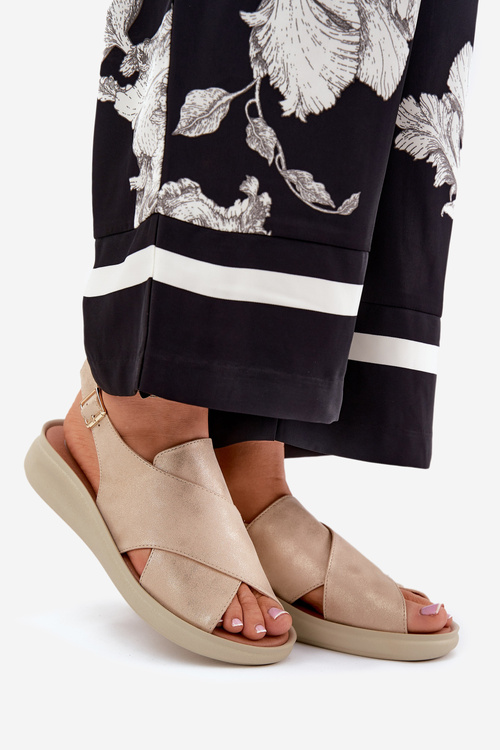 Dámské Sandály Z Eko Kůže Zlaté Tosmelia