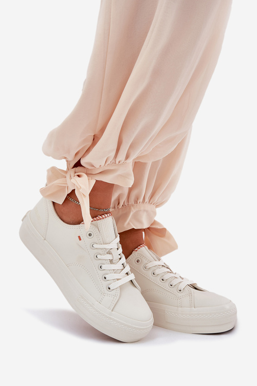 Dámské Tenisky Z Eko Kůže Big Star RR274A297 Světle Béžové