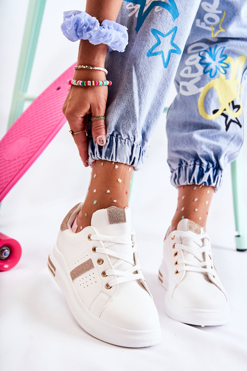 Dámska viazaná biela obézna športová topánka