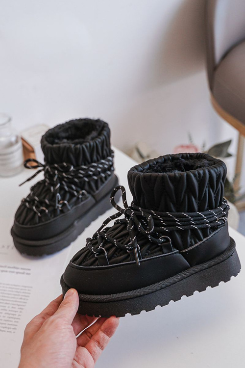 Dětské Zimní Boty S Hřejivým Kožíškem Černé Nastira