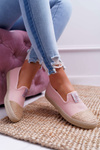 Dámske espadrilles krížové džínsy ružové DD2R4048