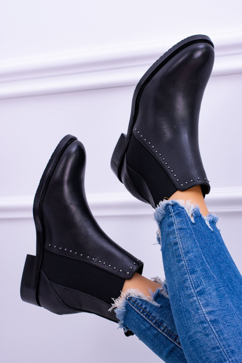 Kožené topánky s veľkou hviezdou Black BB274611