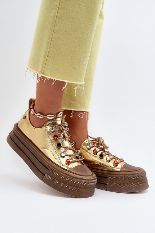 Dámské tenisky na platformě GOE NN2N4055 Zlaté