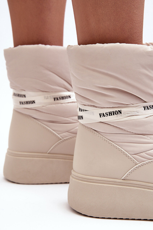 Dámské sněhule s ozdobným svazováním světle béžové Siracna