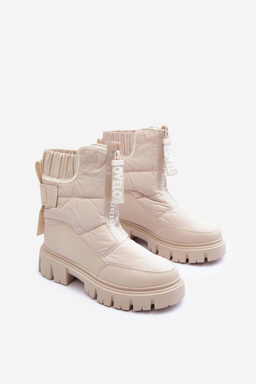 Vysoké snehové topánky izolované béžové freeoc