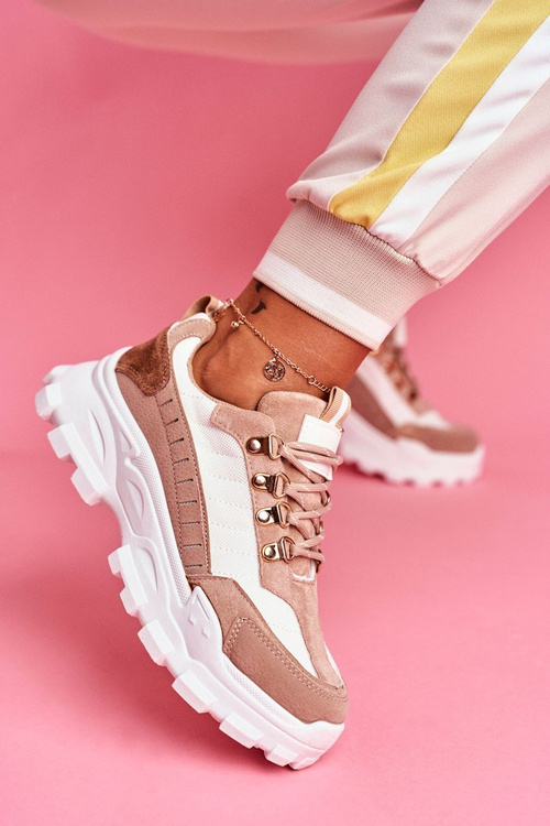 Dámske športové topánky béžové biele palmy