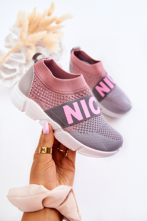 Dětské sportovní nazouváky Růžová a šedá Cobby