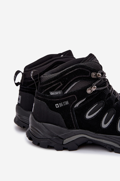 Pánske Kožené Turistické Topánky Big Star OO17433 HI-POLY SYSTEM Čierne