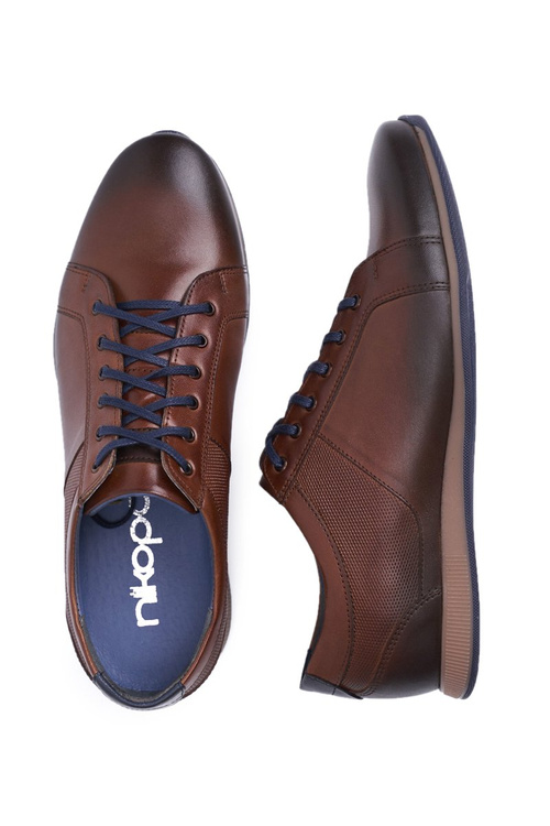 Pánské Polobotky Casual Nikopol Kožené Hnědé 1730
