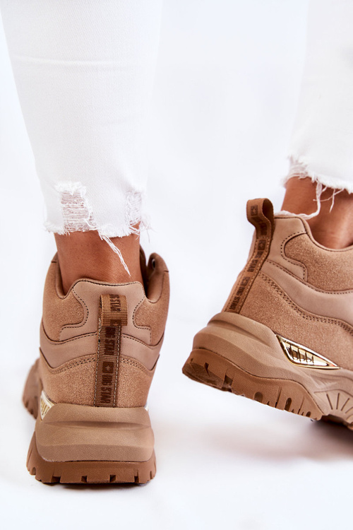 Dámská vysoká sportovní obuv Memory Foam System Big Star KK274355 Béžove