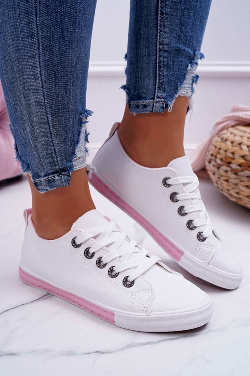 Dámské Tenisky Bílé s růžovým proužkem Nigrid2