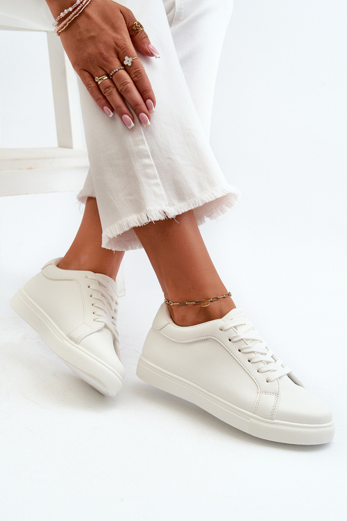 Nízké Dámské Sportovní Tenisky Z Ekokože Bílé Diunna