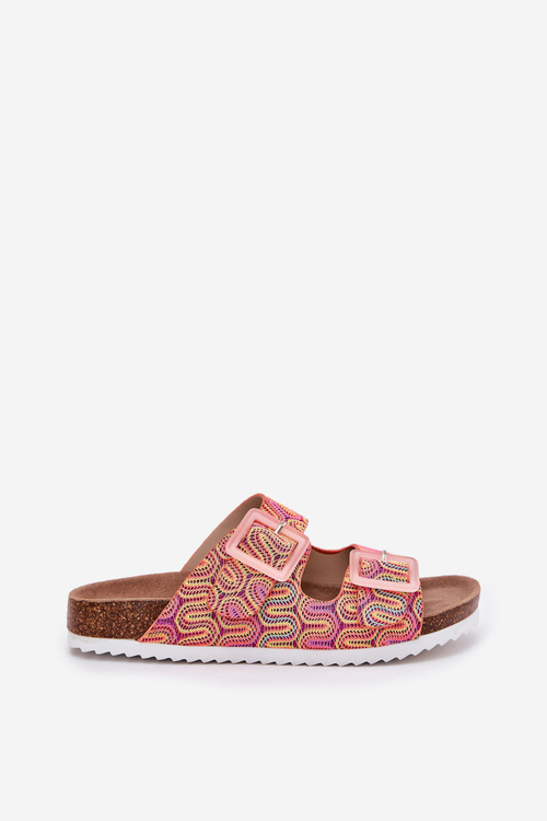 Dámské Pantofle S Přezkami A Leskem Oranžové S.Barski RB51-006