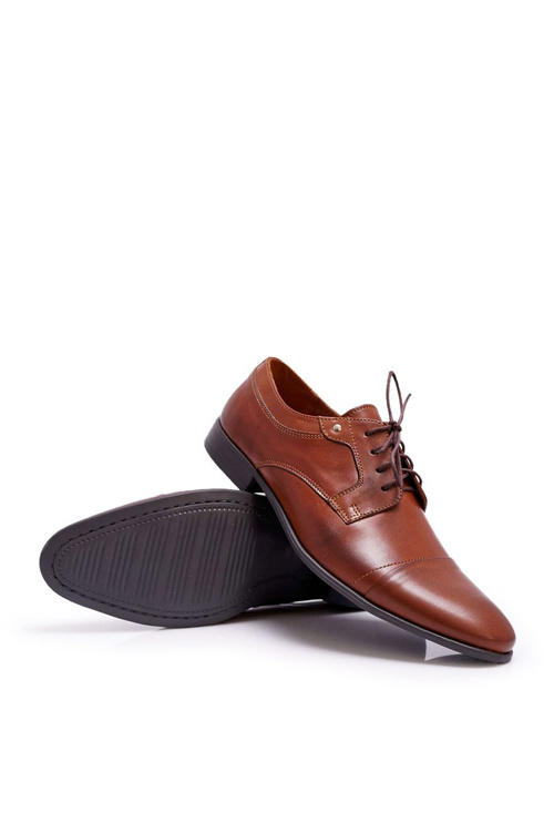 Pánske topánky elegantná kožená hnedá dôvera