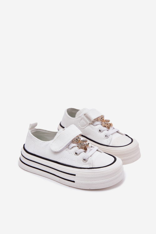 Dívčí Tenisky S Připínacím Medvídkem Bílé Solena